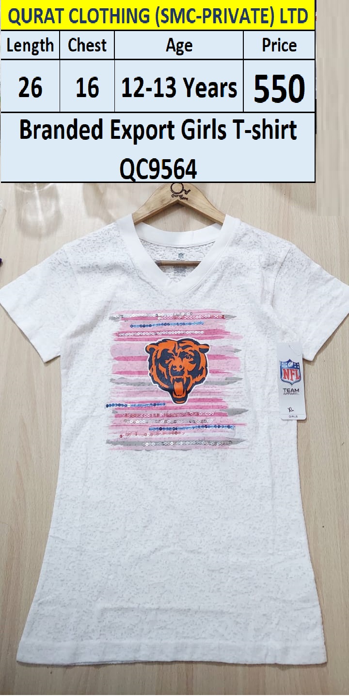 Branded Export Girls Lion Face Girl T-shirts QC9564