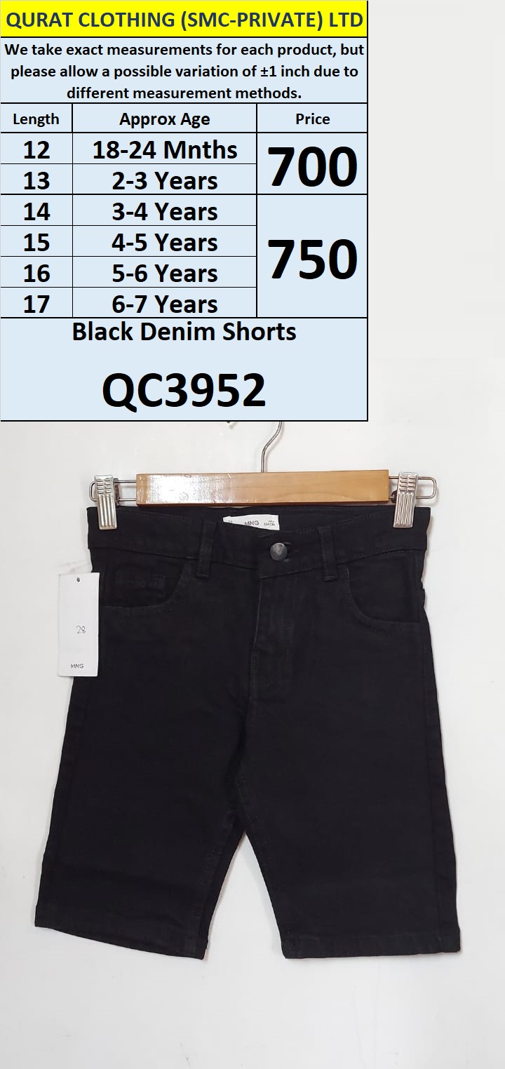 Black Denim Shorts QC3952
