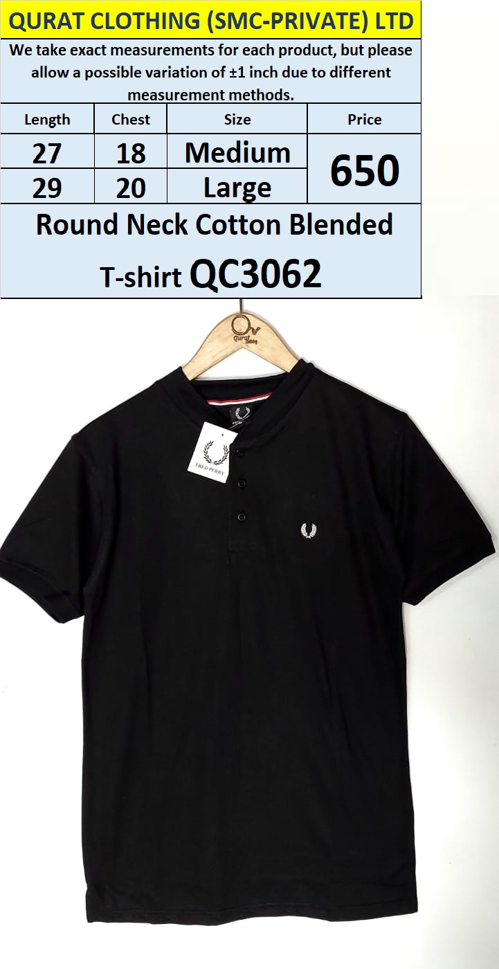 Round Neck Cotton Blended T-shirt QC3062