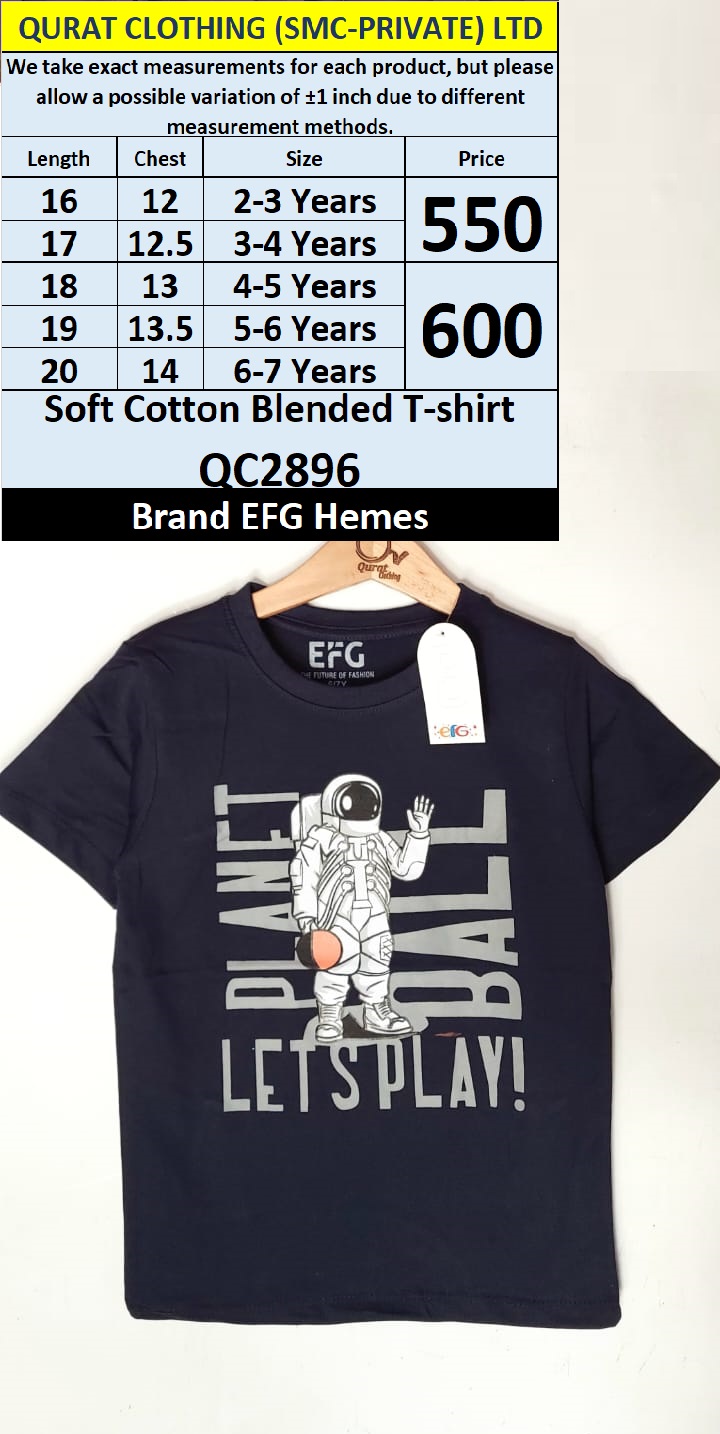 Soft Cotton Blended T-Shirt QC2896  Brand EFG Hemes