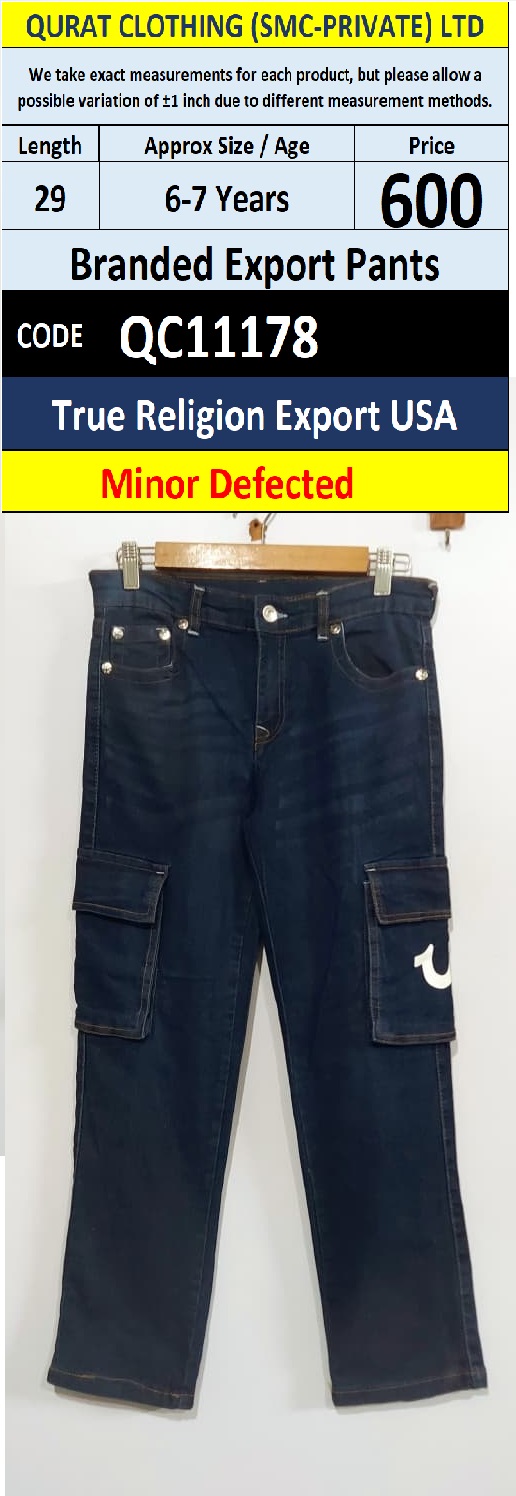 True Religion USA Dark Blue Cargo Branded Export Pant – QC11178 - (Minor Defected)