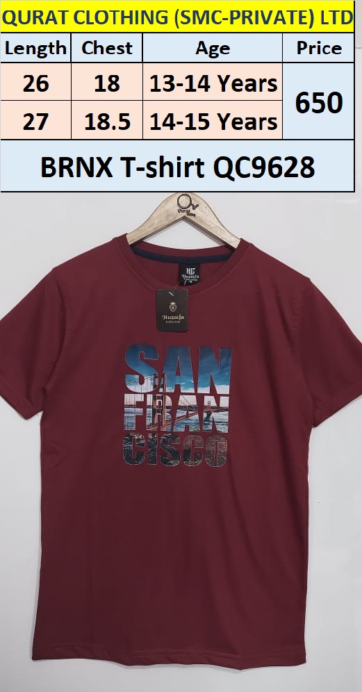 BRNX Maroon Round Neck T-shirt QC9628