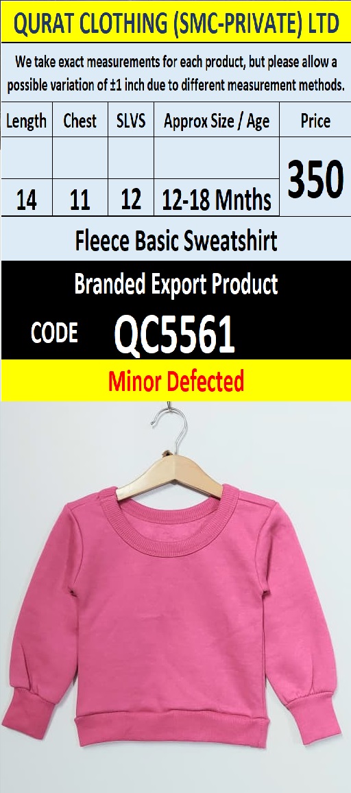 Lefties Brand Terry Sweatshirt Export Europe or USA (Minor Defected Product) - QC5561
