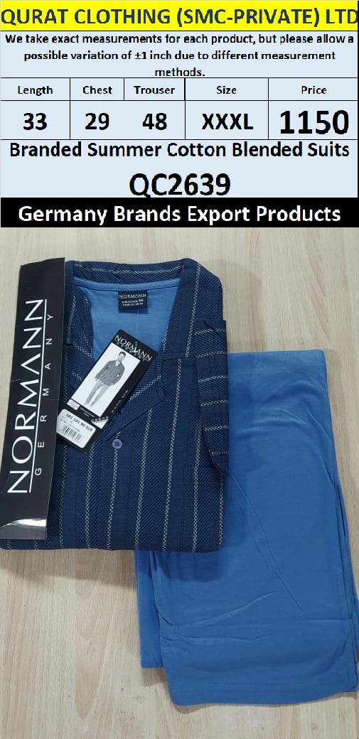 International Brands Summer Cotton Blended Suits Export Germany QC2639