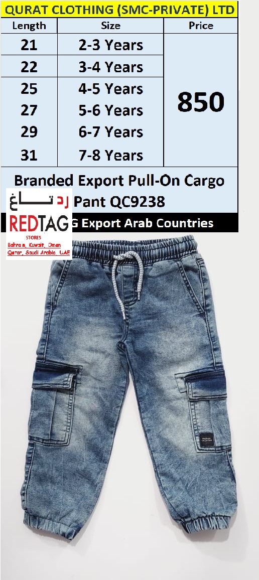 RED TAG Fashion Branded Pull-On Cargo Pant QC9238 Export Arab Countries