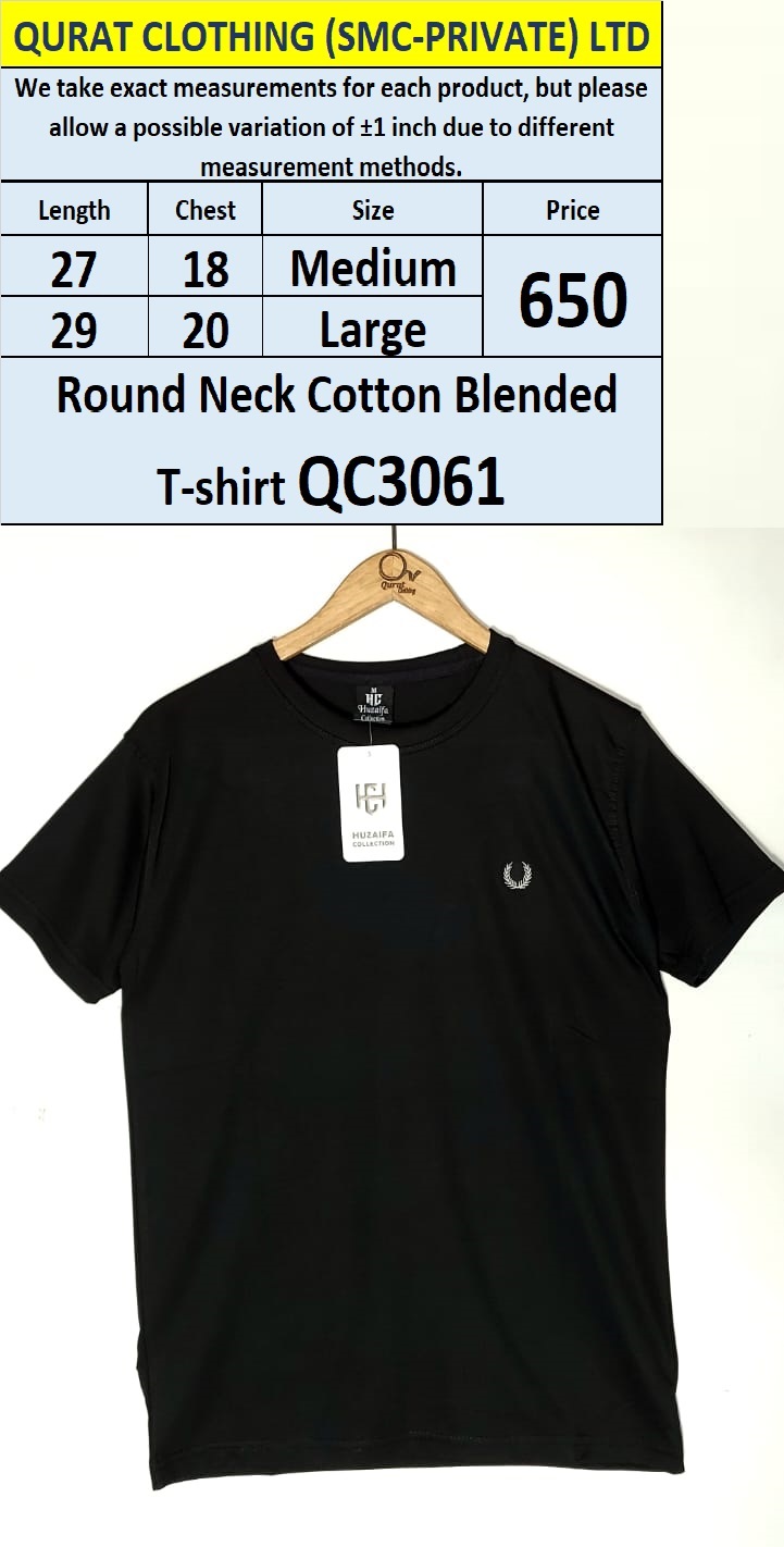 Round Neck Cotton Blended T-shirt QC3061