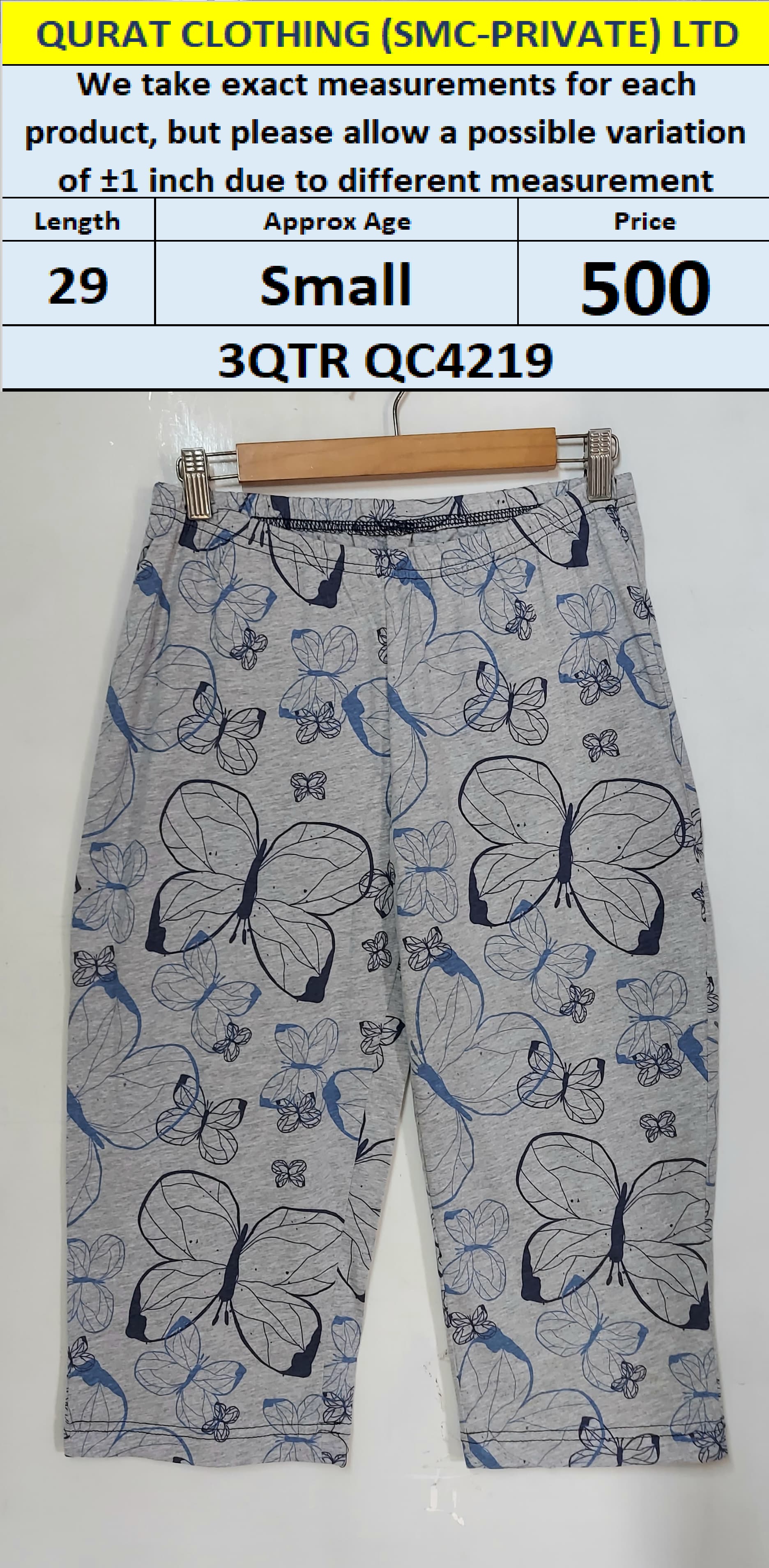 Branded 3 QTR Trouser QC4219