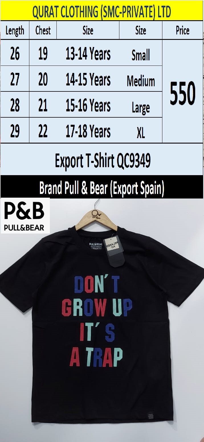 Branded T-shirt QC9349 Brand Pull & Bear Export Spain