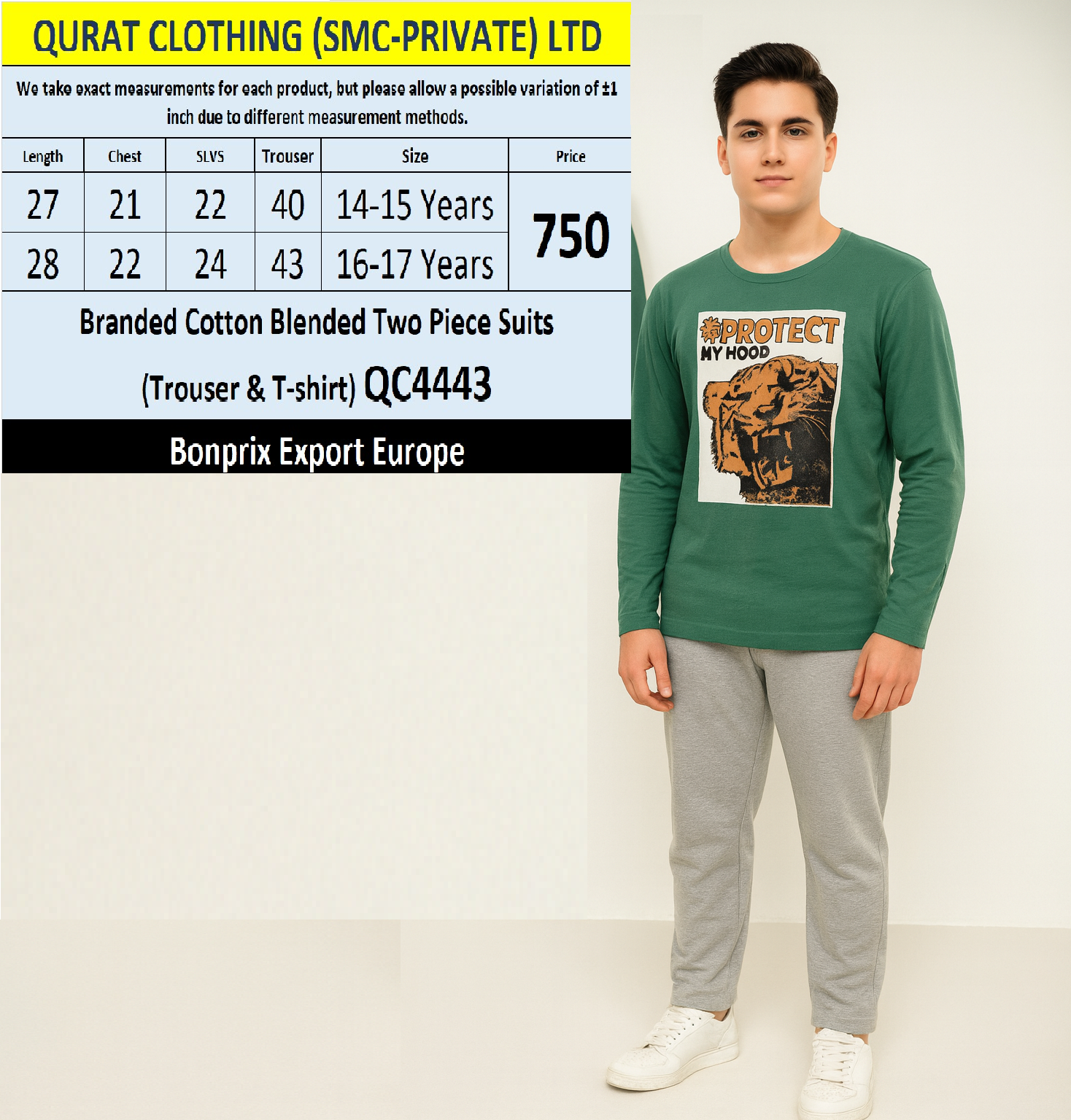 Bonprix Brand Cotton Blended Suit Export Germany - QC4443