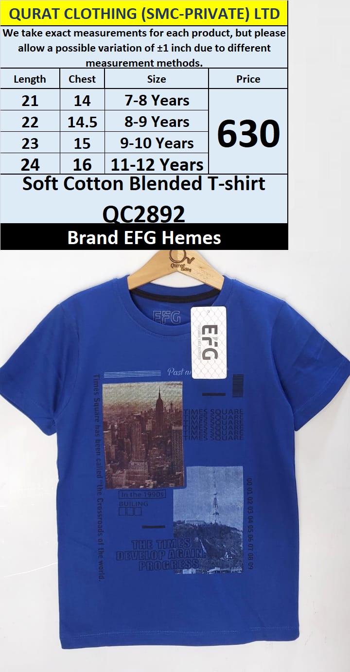 Soft Cotton Blended T-Shirt QC2892  Brand EFG Hemes