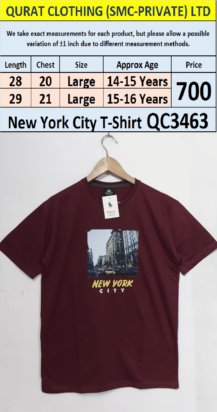 Soft Cotton Blended New York City T-Shirt QC3463