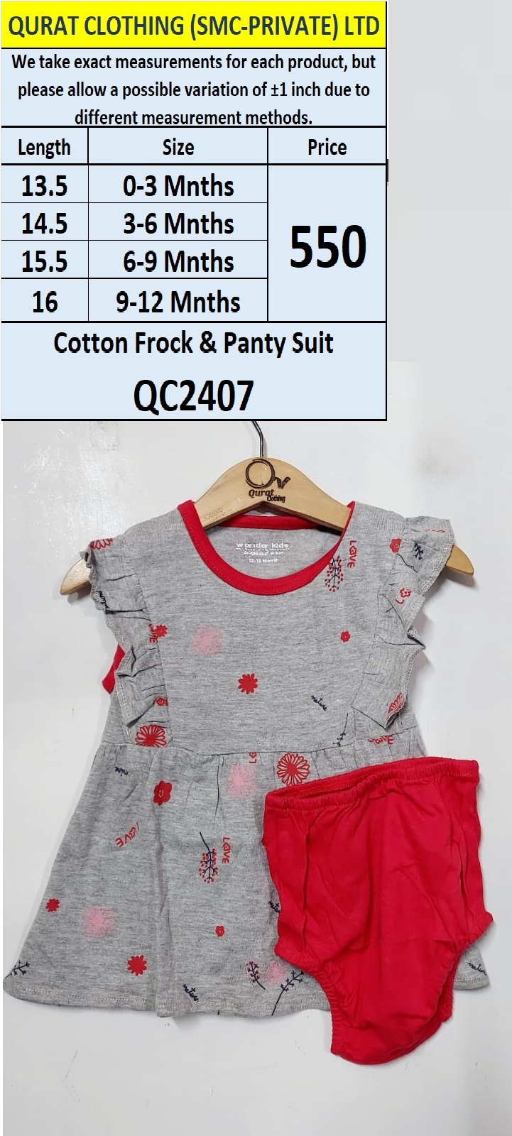 Summer Cotton Frock & Panty Suit QC2407