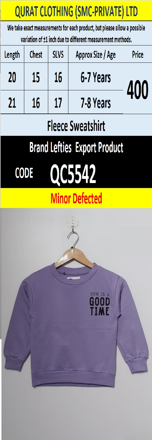Brand Lefties Fleece Sweatshirt Export Europe or USA (Minor Defected Product) - QC5542