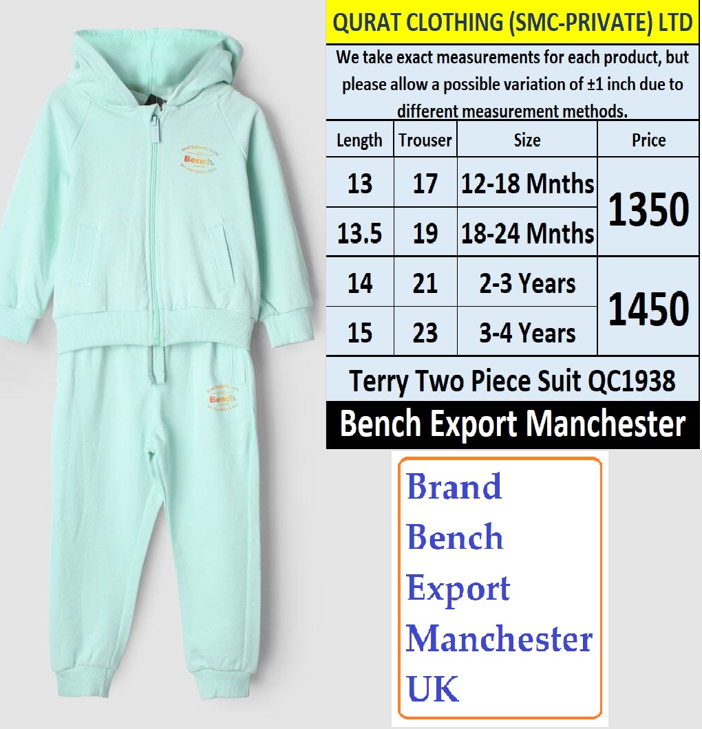 Bench Brand Terry Tracksuit QC1938 Export Manchester UK