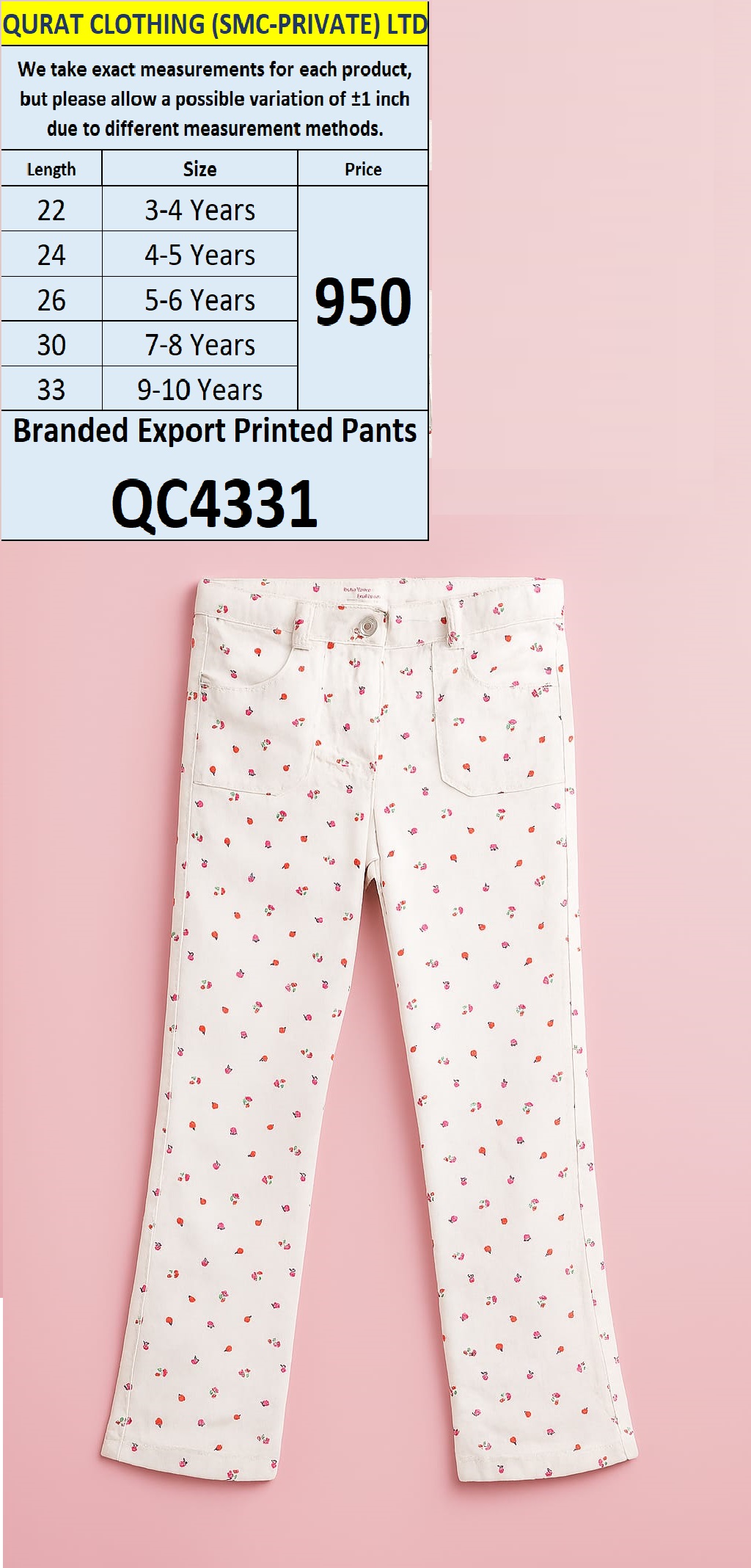 Branded Export Printed Pant QC4331