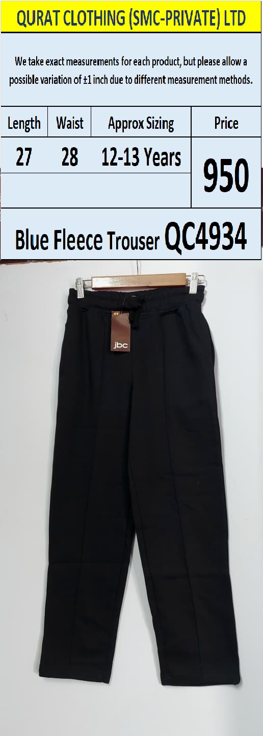 Blue Straight Fit Fleece Trouser QC4934 – Export Quality