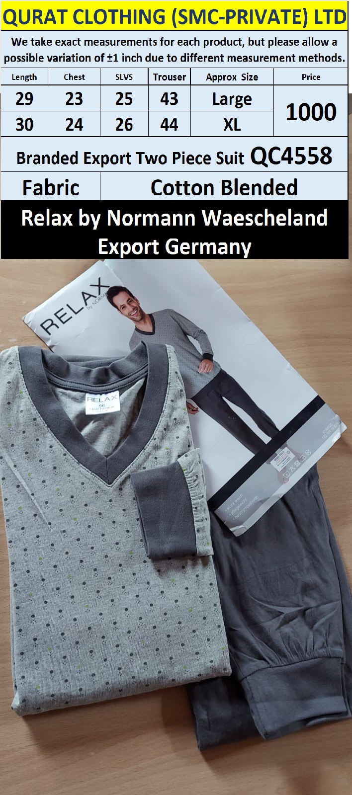 Relax by Normann Waescheland Branded Two Piece Suits QC4558 Export Germany