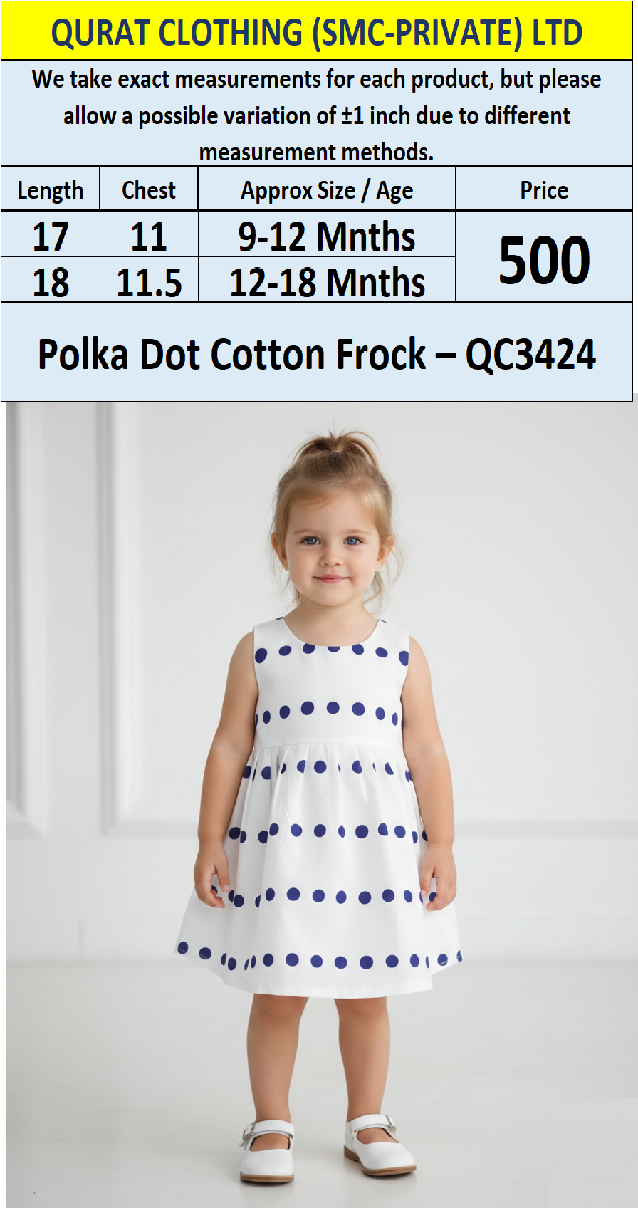 Polka Dot Cotton Frock – QC3424