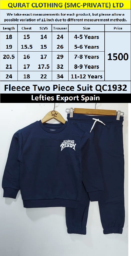 Lefties Brand Fleece Track Suit QC1932 Export Spain