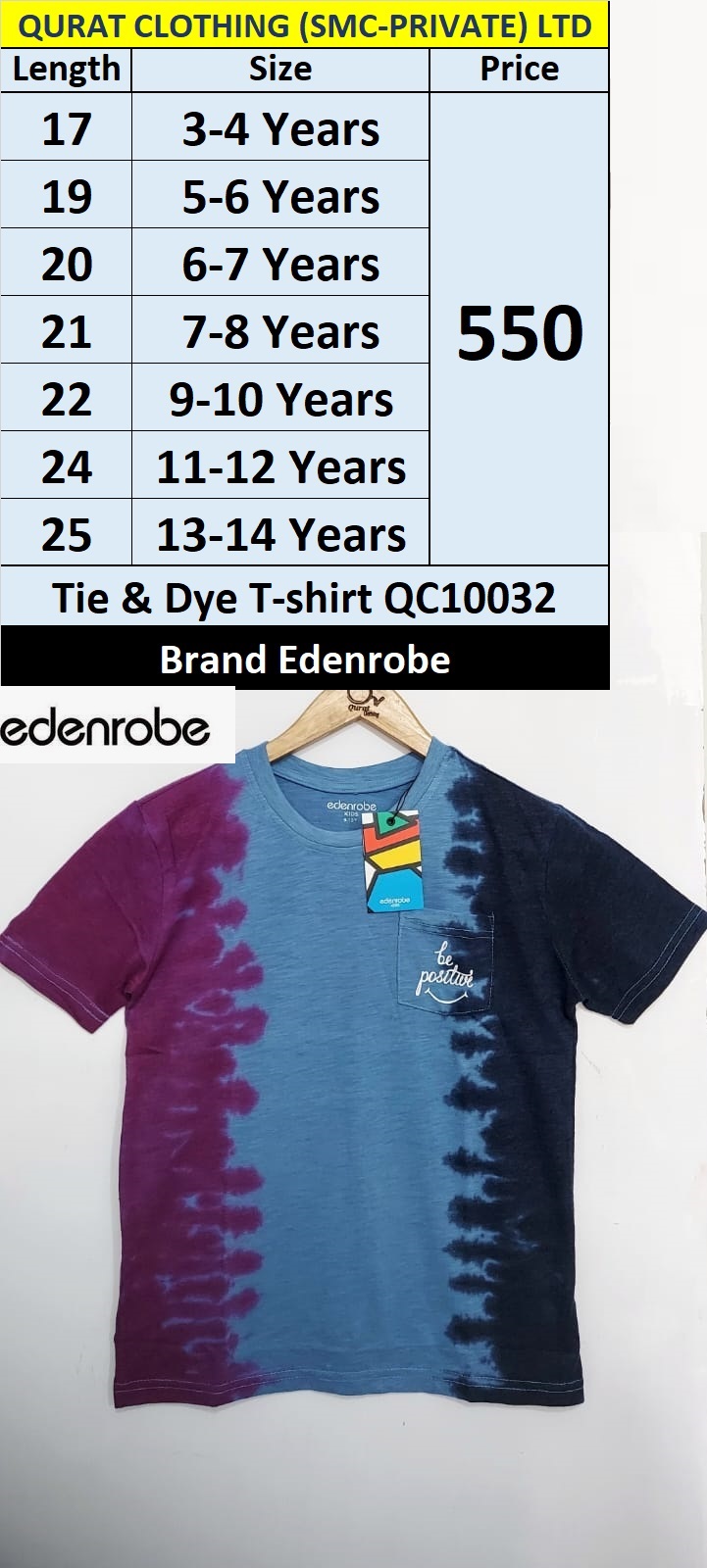 Edenrobe Brand Tie & Dye T-shirt QC10032