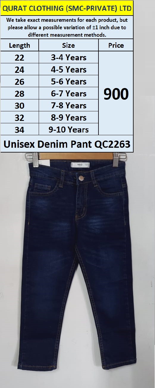Dark Blue Unisex Denim Pant QC2263
