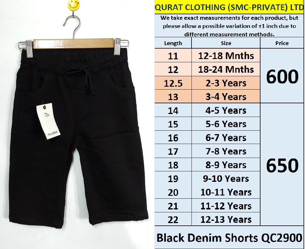 Black Denim Shorts QC2900