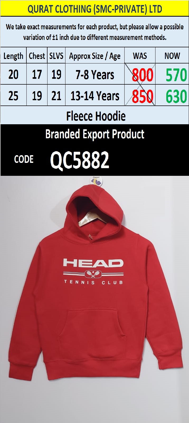 Top International Branded Export Hoodie / Sweatshirt Products - QC5882