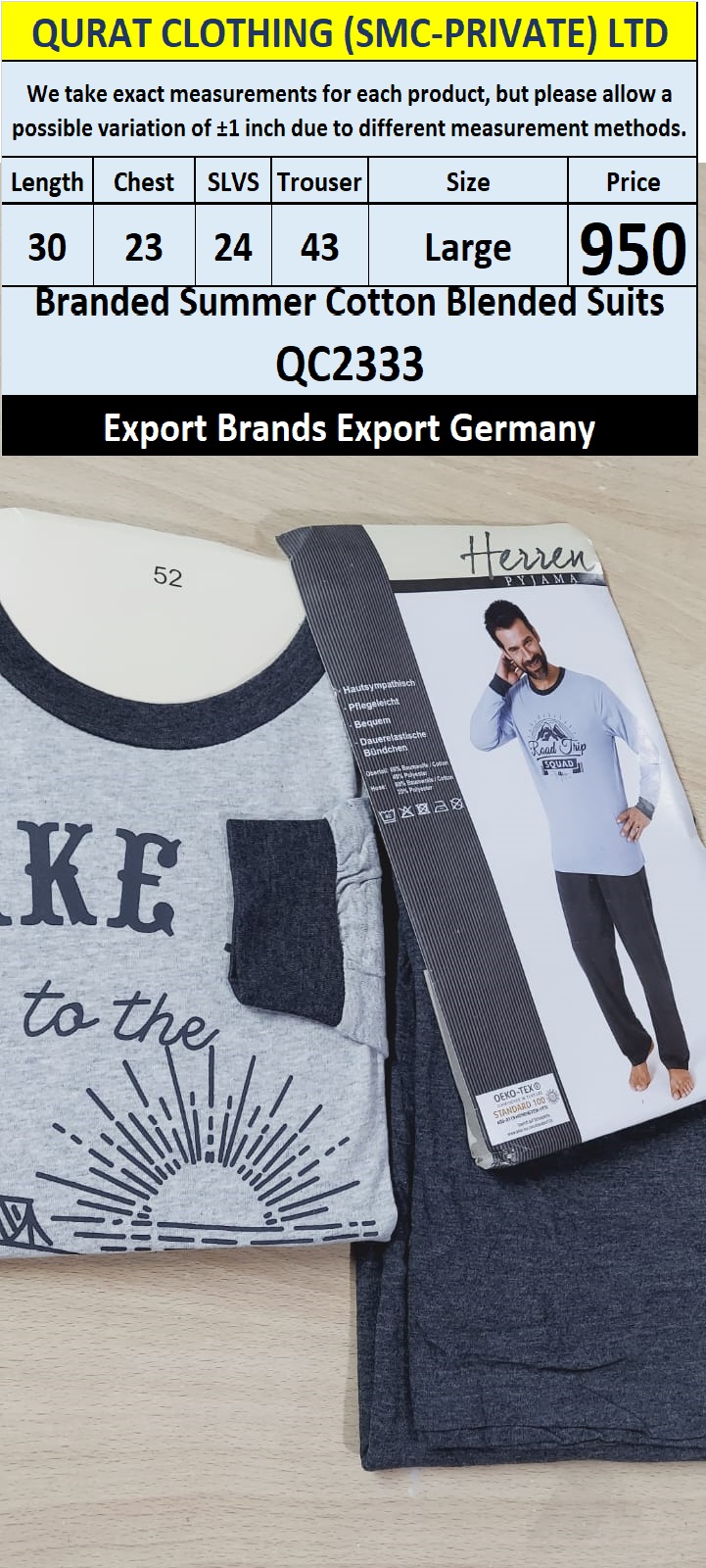International Brands Summer Cotton Blended Suits Export Germany QC2333