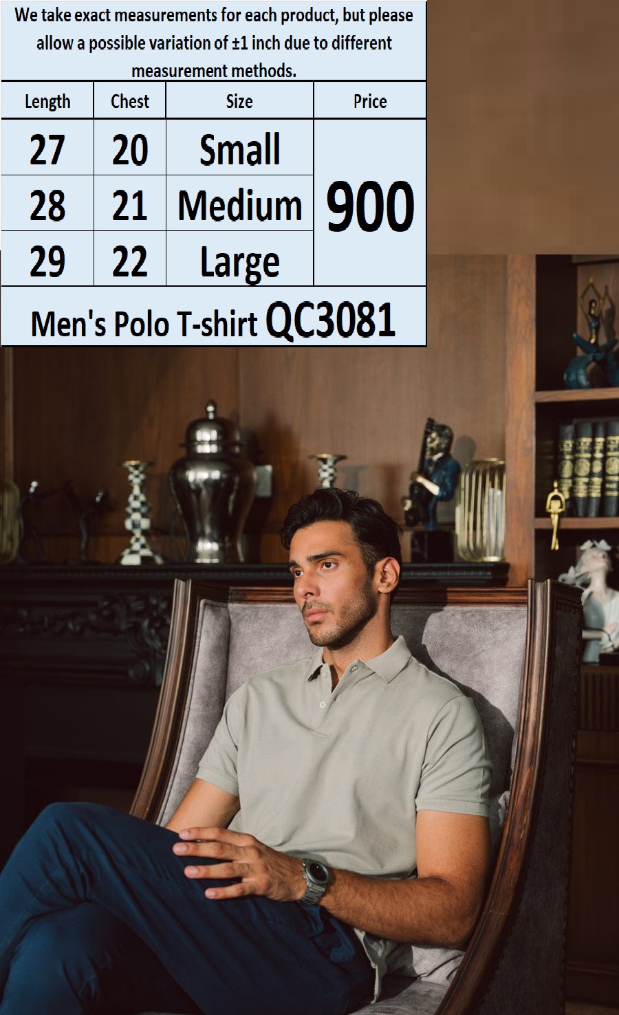 Branded Men's Polo T-shirt QC3081