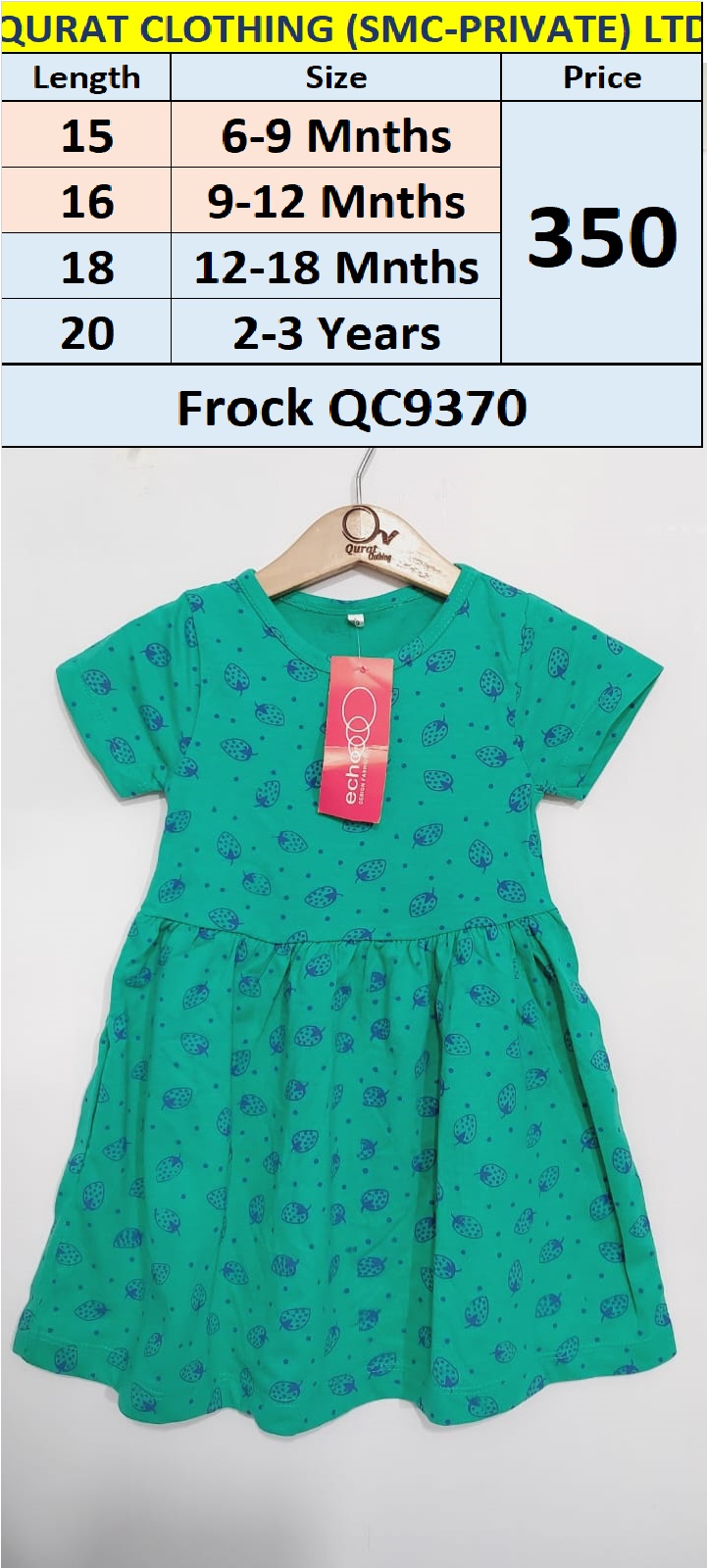 Green Strawberry Print Frock QC9370 