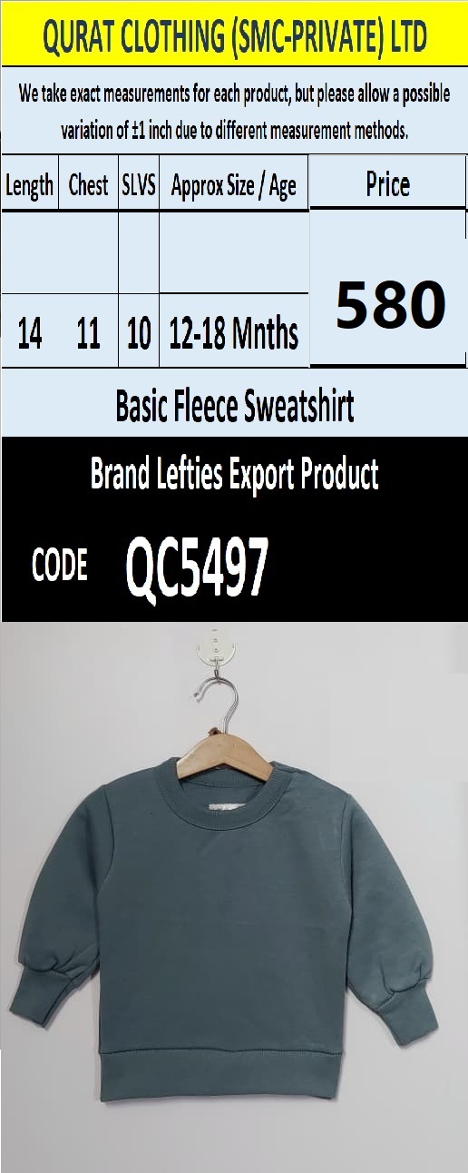 Lefties Brand Basic Fleece Sweatshirt Export Spain - QC5497