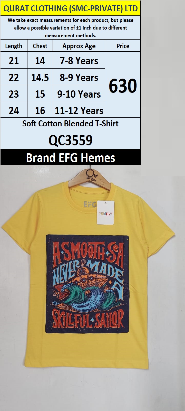 EFG Hemes Brand Soft Cotton Blended T-shirts QC3559