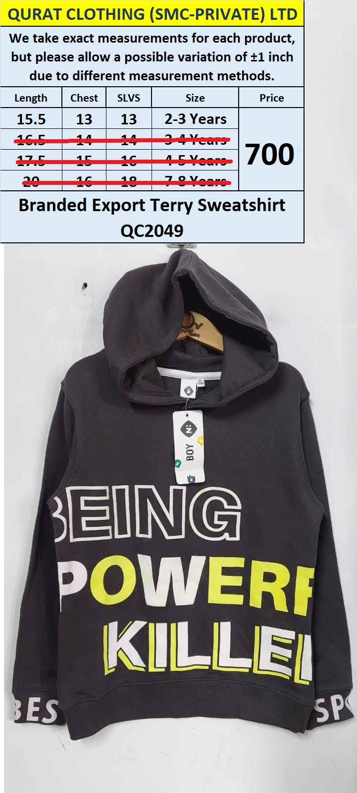 Branded Export Terry Sweatshirt QC2049