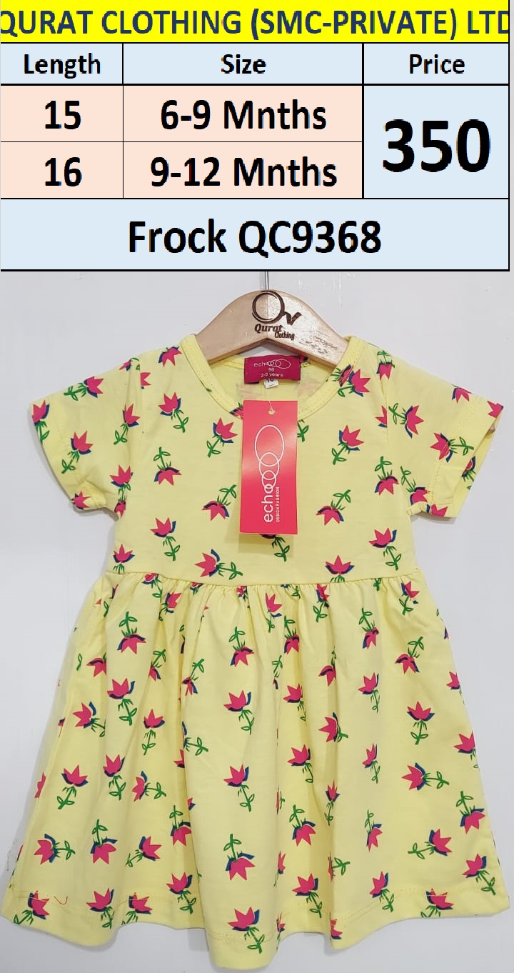 Small Flower Print Yellow Frock QC9368