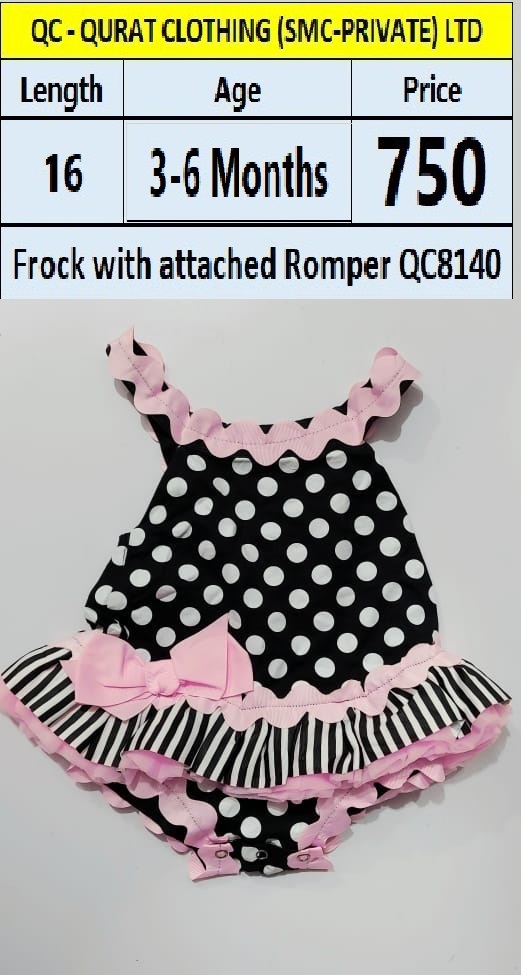 Branded Frock with Attached Romper QC8140