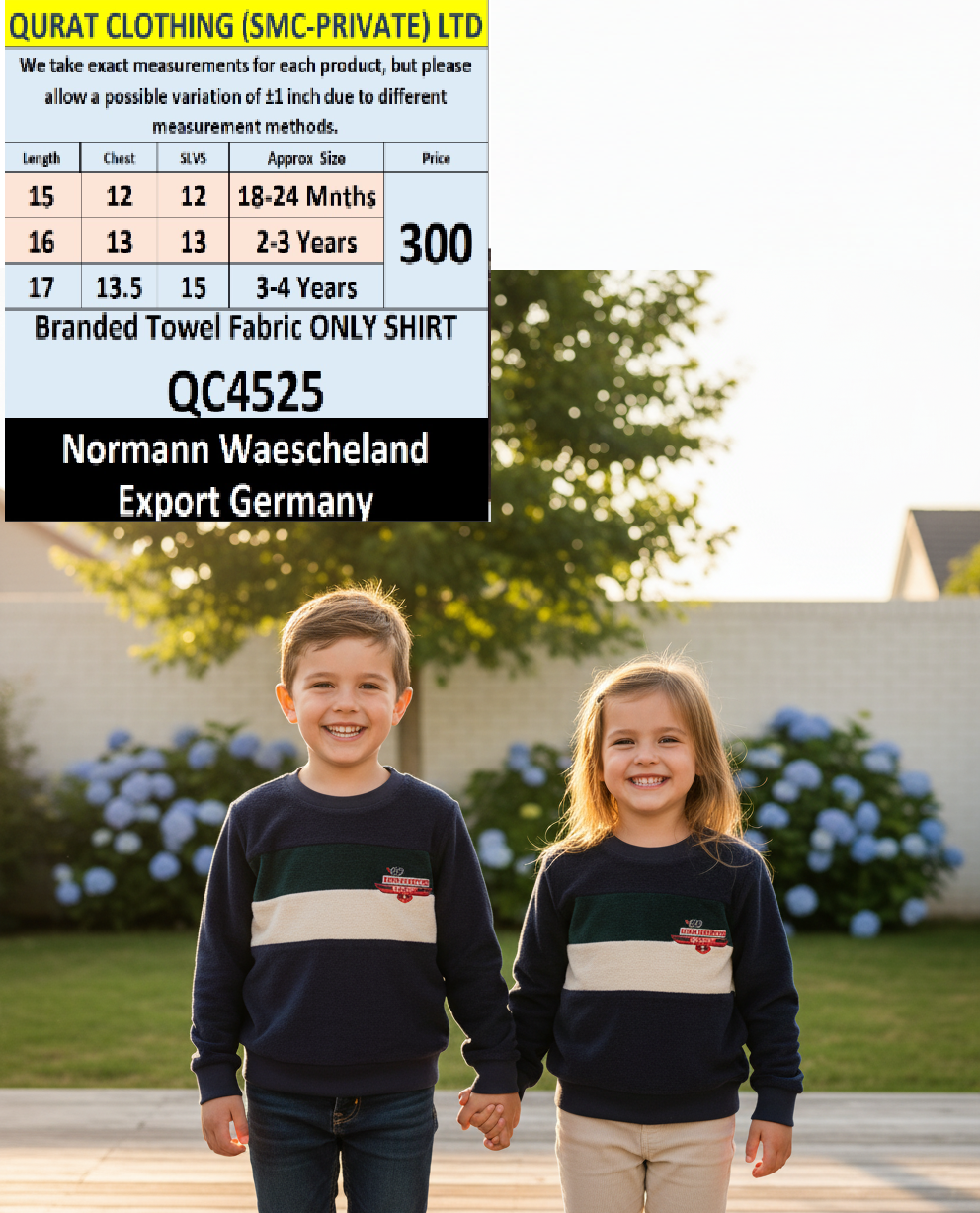 Normann Waescheland Brand Towel Fabric ONLY SHIRT Export Germany - QC4525