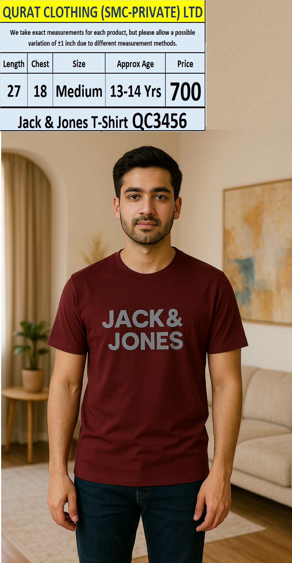 Soft Cotton Blended Jack & Jones T-Shirt QC3456