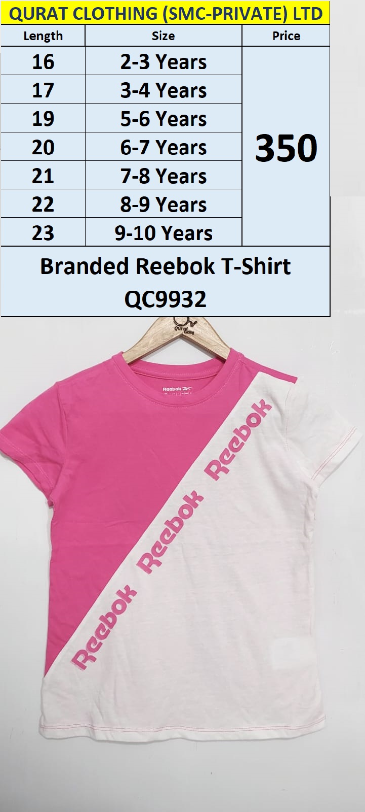 Branded Export Reebok T-shirt QC9932