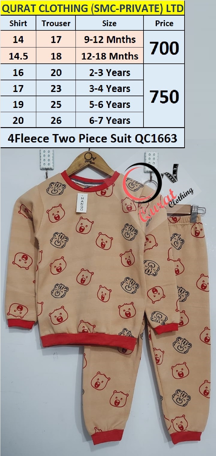 Peach Bear Face Two Piece Suit QC1663