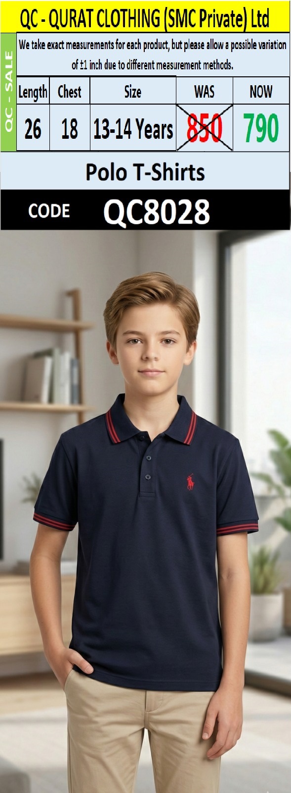 Boys Premium Polo T-Shirt - QC8028