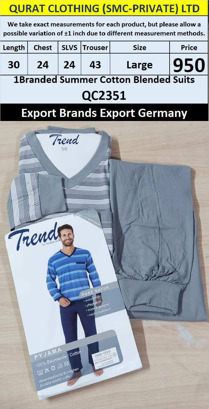 International Brands Summer Cotton Blended Suits Export Germany QC2351
