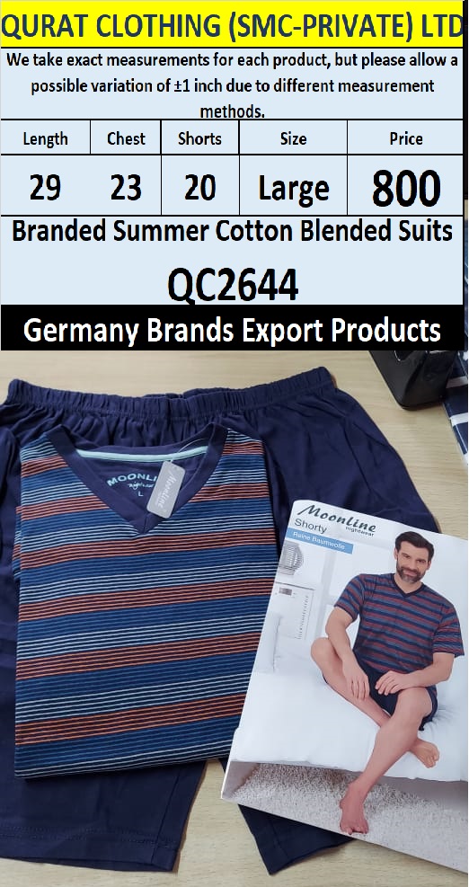 International Brands Cotton Blended Suits Export Germany QC2644