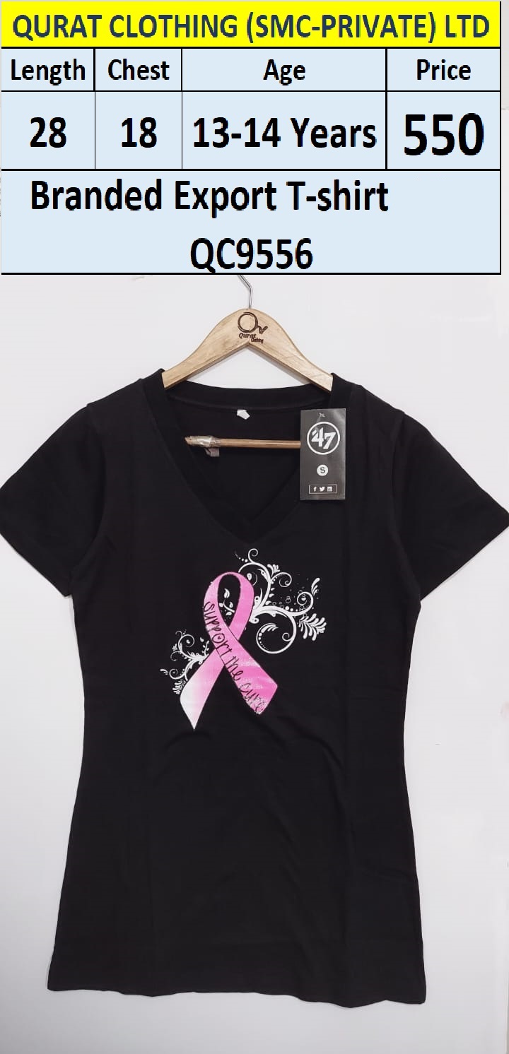 Export Branded Girls T-Shirt (Support the Cure) QC9556