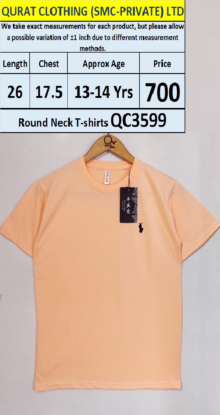 Round Neck Soft Cotton Blended T-shirts QC3599