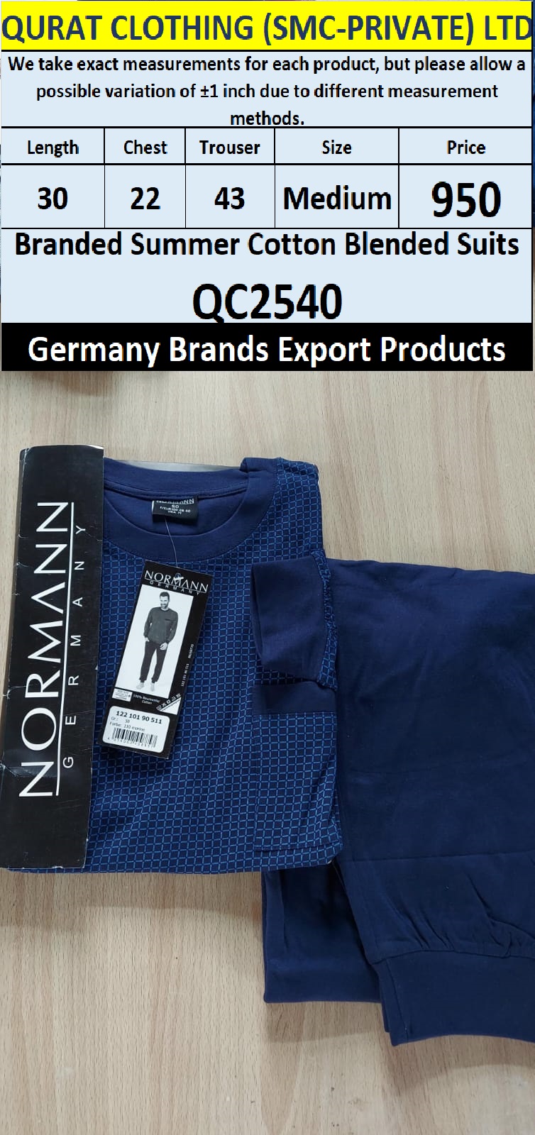 International Brands Summer Cotton Blended Suits Export Germany QC2540