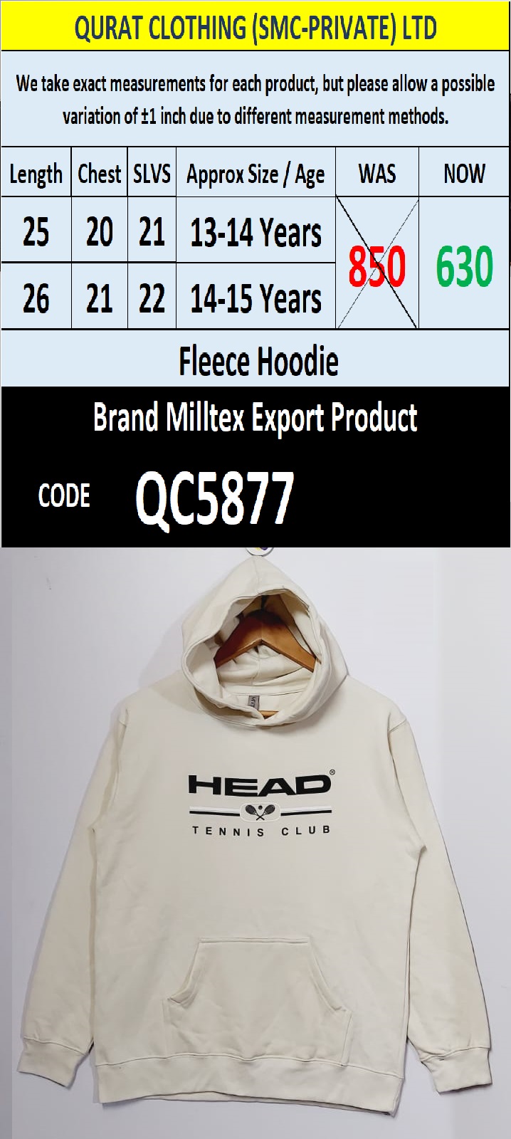 Top International Branded Export Hoodie / Sweatshirt Products - QC5877