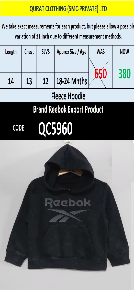 Reebok Brand Fleece Hoodie QC5960