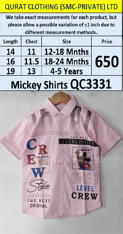 Light Pink Mickey Shirt QC3331