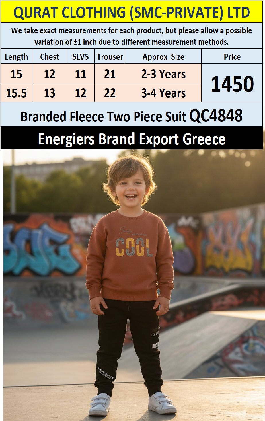 Energiers Brand Fleece Two Piece Suits QC4848 - Export Greece - QC4848