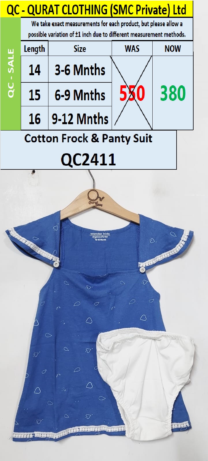 Summer Cotton Frock & Panty Suit QC2411